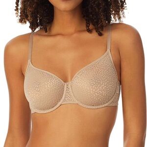 DKNY 4019 Women's Modern Lace Unlined underwire sheer Demi Bra 36A , Champagne